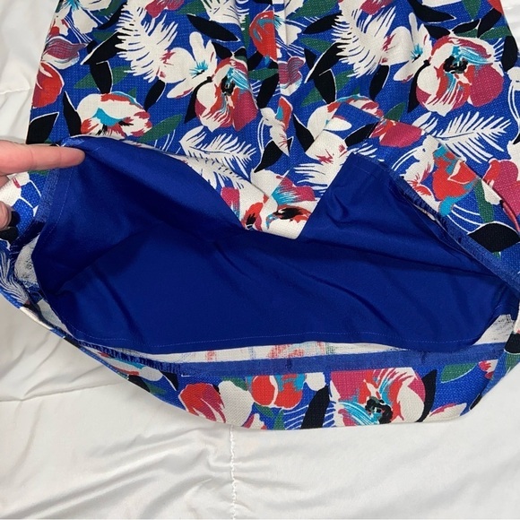 🌺 J. Crew Hawaiian floral basketweave lined pencil skirt cotton size 6 - Picture 8 of 8